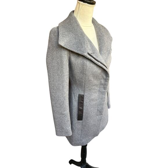 Soia & Kyo Grey Jemma Wool Blend Asymmetrical Side Pocket Car Coat - XS - Picture 5 of 16